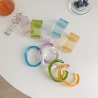 Simple Style Solid Color Arylic Women's Wide Bracelet main image 1