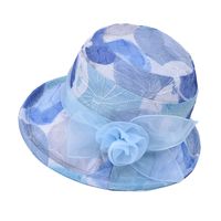 Women's Classic Style Color Block Flowers Flat Eaves Bucket Hat main image 3