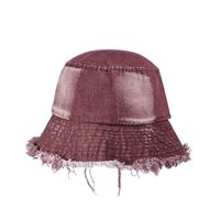 Femmes Style Classique Bloc De Couleur Avant-toit Plat Chapeau Seau sku image 5