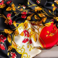 Women's Elegant Simple Style Flower Satin Silk Scarf main image 3