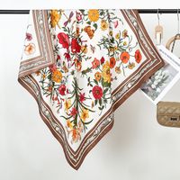 Women's Elegant Flower Polyester Printing Silk Scarf main image 1