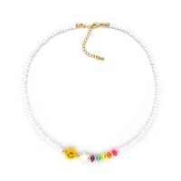 1 Piece Sweet Star Smiley Face Arylic Glass Copper Beaded Knitting Women's Necklace main image 9