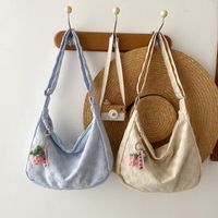 Women's Medium Cotton Color Block Classic Style Square Zipper Shoulder Bag main image 3