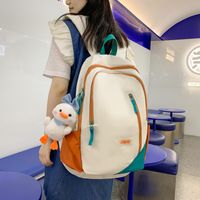 Waterproof Solid Color Daily Women's Backpack main image 1