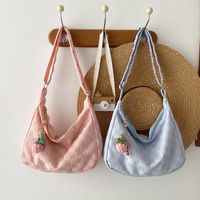 Women's Medium Cotton Color Block Classic Style Square Zipper Shoulder Bag main image video