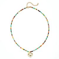 Ethnic Style Bohemian Heart Shape Alloy Agate Necklace In Bulk sku image 3