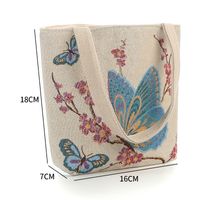 Women's Elegant Elephant Flower Butterfly Canvas Shopping Bags main image 3