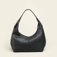 Women's Medium Pu Leather Color Block Streetwear Dumpling Shape Zipper Shoulder Bag sku image 1