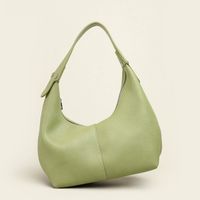Women's Medium Pu Leather Color Block Streetwear Dumpling Shape Zipper Shoulder Bag main image 4