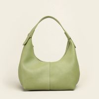 Women's Medium Pu Leather Color Block Streetwear Dumpling Shape Zipper Shoulder Bag sku image 2