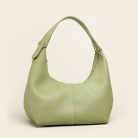 Femmes Moyen Faux Cuir Bloc De Couleur Vêtement De Rue Forme De Boulette Fermeture Éclair Sac D'épaule main image 6