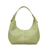 Women's Medium Pu Leather Color Block Streetwear Dumpling Shape Zipper Shoulder Bag main image 2