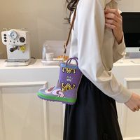 Women's Small Pvc Color Block Vintage Style Classic Style Cylindrical Zipper Circle Bag main image 4