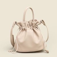 Women's Small Pu Leather Solid Color Streetwear Bucket String Bucket Bag main image 4
