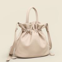 Women's Small Pu Leather Solid Color Streetwear Bucket String Bucket Bag main image 1