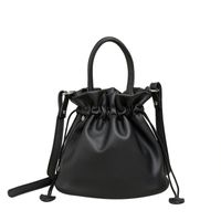 Women's Small Pu Leather Solid Color Streetwear Bucket String Bucket Bag main image 2