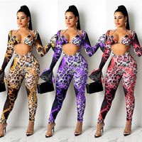 Women's Holiday Street Sexy Leopard Full Length Jumpsuits main image 1