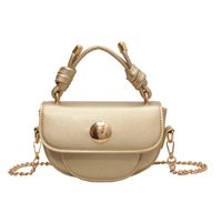 Women's Mini Pu Leather Solid Color Classic Style Square Flip Cover Handbag sku image 3