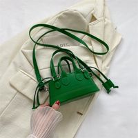 Women's Medium Pu Leather Solid Color Streetwear Square String Shoulder Bag sku image 3