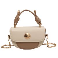 Women's Mini Pu Leather Solid Color Classic Style Square Flip Cover Handbag sku image 4