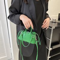 Women's Medium Pu Leather Solid Color Streetwear Square String Shoulder Bag main image 2