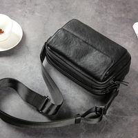 Men's Solid Color Pu Leather Zipper Shoulder Bag main image 4