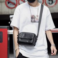 Men's Solid Color Pu Leather Zipper Shoulder Bag main image 3