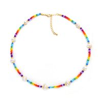 Vacation Colorful Mixed Materials Beaded Knitting Women's Necklace main image 6