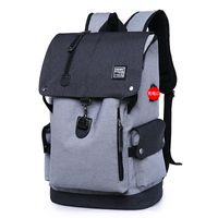 Men's Solid Color Oxford Fabric Zipper Functional Backpack Laptop Backpack main image 1