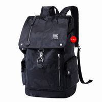 Men's Solid Color Oxford Fabric Zipper Functional Backpack Laptop Backpack main image 3