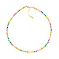 Vacation Colorful Mixed Materials Beaded Knitting Women's Necklace sku image 2