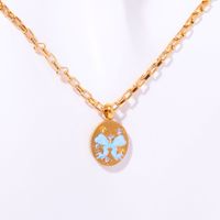 201 Stainless Steel 304 Stainless Steel Gold Plated Casual Simple Style Plating Bow Knot Pendant Necklace main image 6