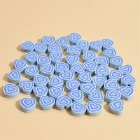 100 PCS/Package Soft Clay Heart Shape Beads main image 4