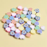 100 PCS/Package Soft Clay Heart Shape Beads main image 1