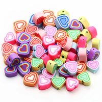 100 PCS/Package Soft Clay Heart Shape Beads main image 5
