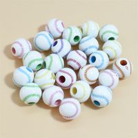 50 Pieces Arylic Baseball Beads sku image 1