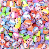 100 PCS/Package Soft Clay Clouds Rainbow Beads main image 1