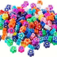 100 PCS/Package Soft Clay Flower Beads main image 1