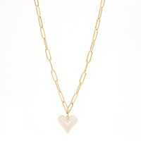 Simple Style Heart Shape Stainless Steel Alloy Enamel Plating Women's Pendant Necklace sku image 6