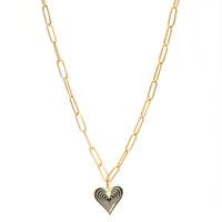 Simple Style Heart Shape Stainless Steel Alloy Enamel Plating Women's Pendant Necklace sku image 1
