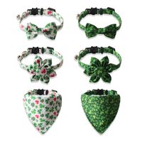 Casual Simple Style Cloth St. Patrick Shamrock Bow Knot Pet Scarf Pet Collar main image 1