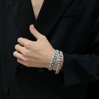 Titan Stahl Hip Hop Geometrisch Einfarbig Emaille Kette Armbänder main image 4