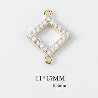 1 Piece Simple Style Rhombus Alloy Plating Inlay Pendant Jewelry Accessories sku image 5