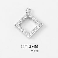1 Piece Simple Style Rhombus Alloy Plating Inlay Pendant Jewelry Accessories sku image 6