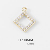 1 Piece Simple Style Rhombus Alloy Plating Inlay Pendant Jewelry Accessories sku image 7