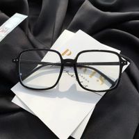 Simple Style Solid Color Resin Square Full Frame Optical Glasses sku image 2