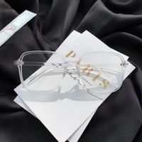 Simple Style Solid Color Resin Square Full Frame Optical Glasses sku image 3