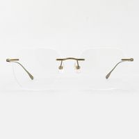 Elegant Simple Style Solid Color Pc Polygon Frameless Optical Glasses main image 3