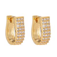 1 Pair Elegant Solid Color Plating Inlay Copper Zircon White Gold Plated Gold Plated Hoop Earrings main image 4