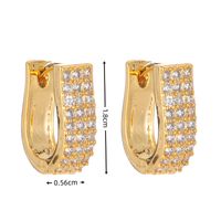 1 Pair Elegant Solid Color Plating Inlay Copper Zircon White Gold Plated Gold Plated Hoop Earrings sku image 3